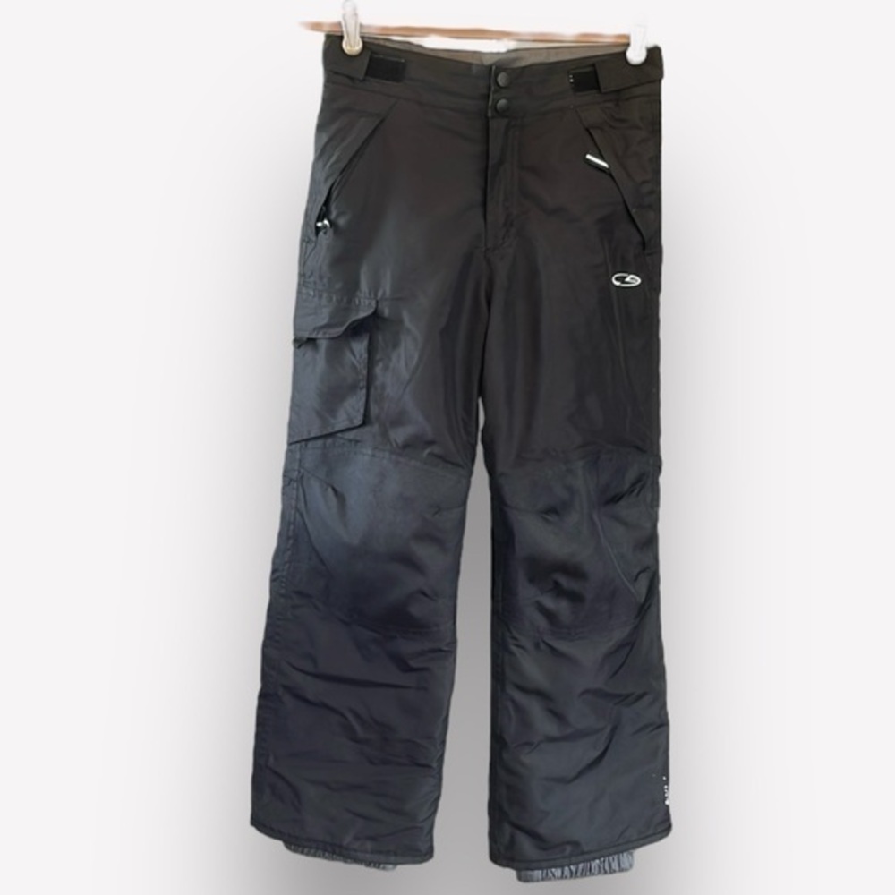 Champion snowboarding ski snow pants black adjustable waist cargo medium 8-10
